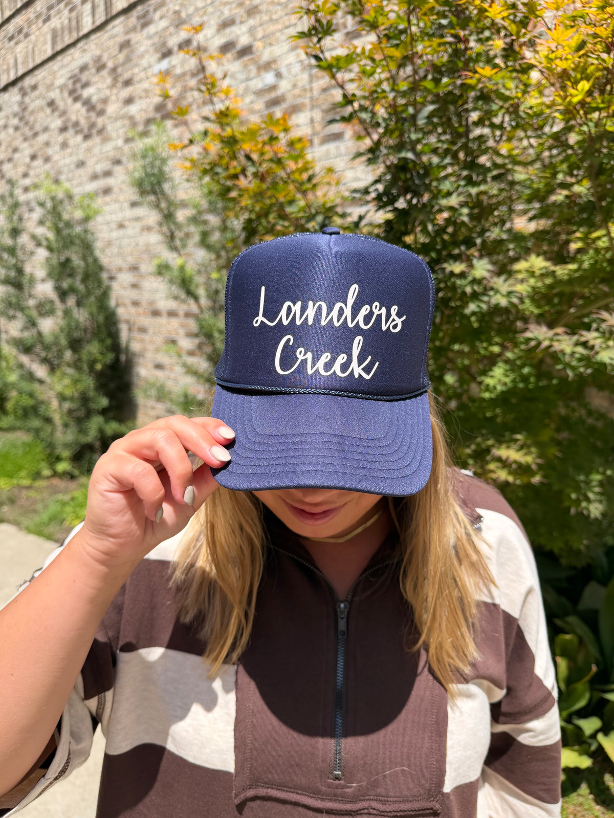 Navy & White Trucker