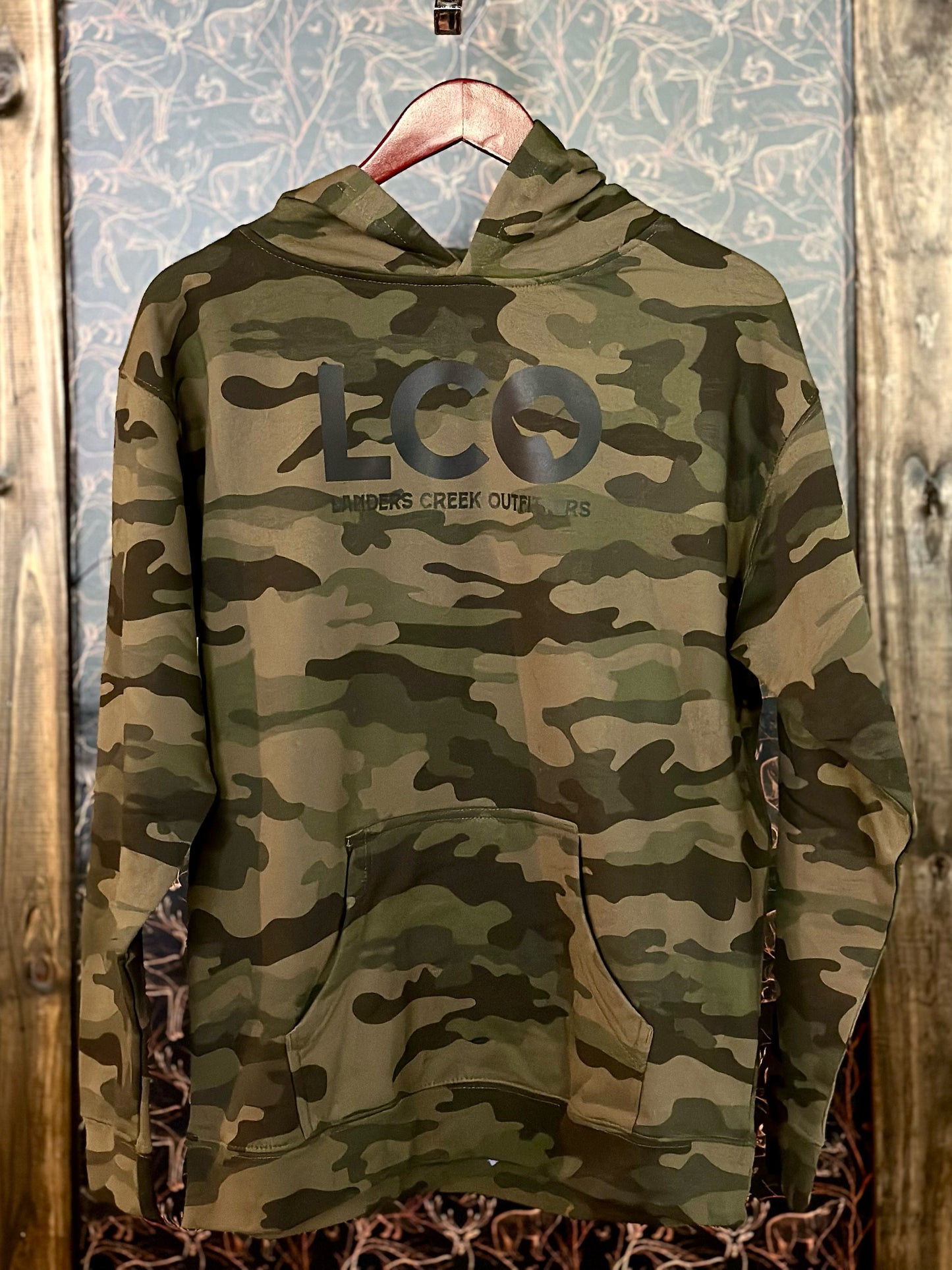 Kids Camo Hoodie- Green