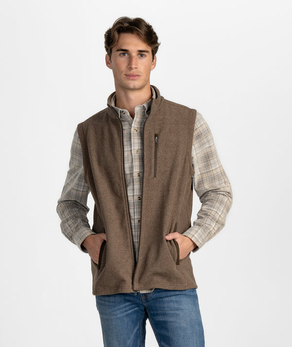 Brushline Espresso Fleece Vest