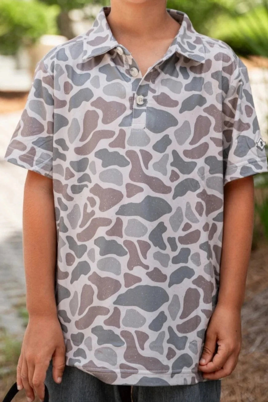 Youth Polo- Classic Deer Camo
