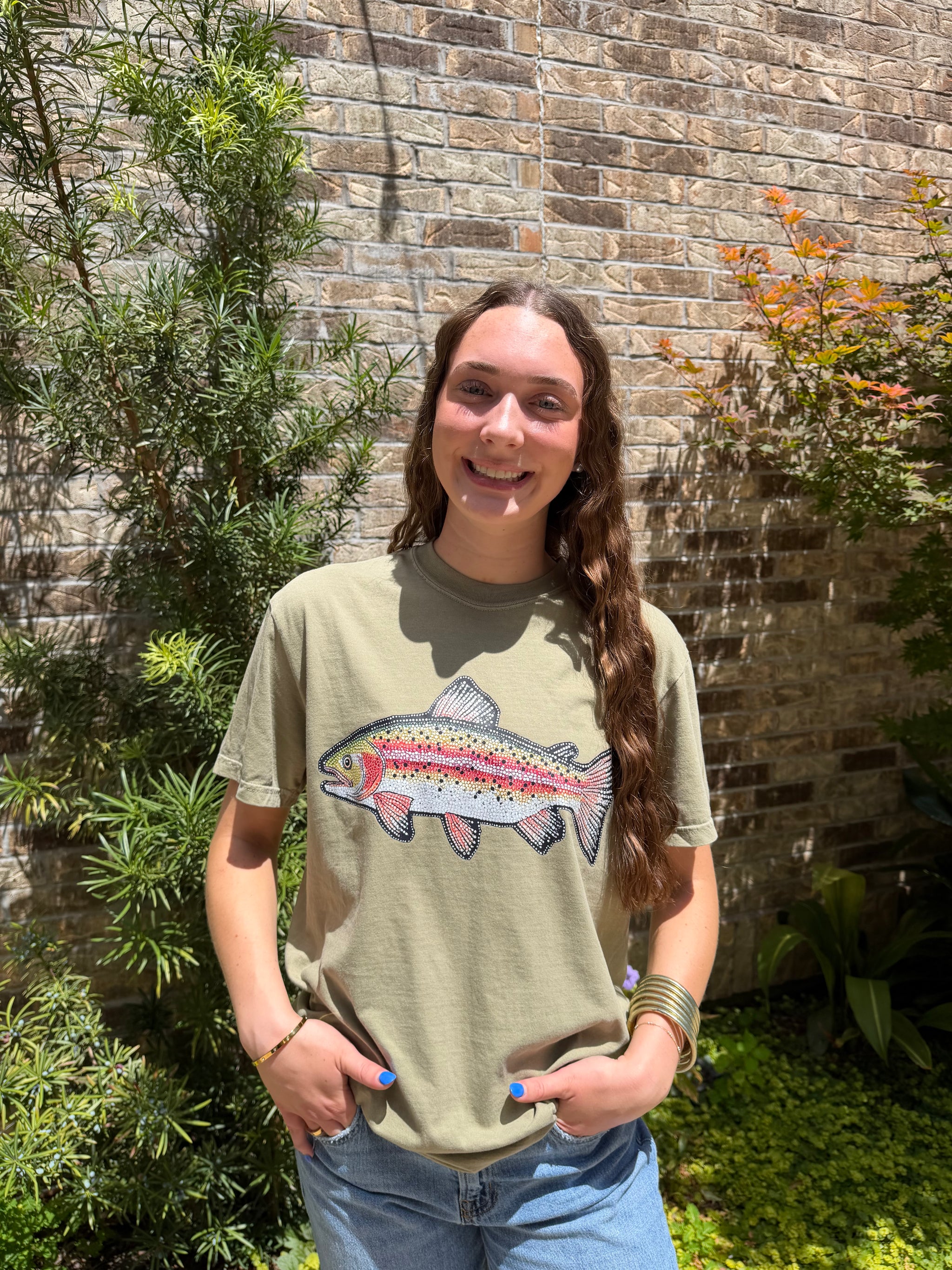 Faux Rhinestone Trout Tee