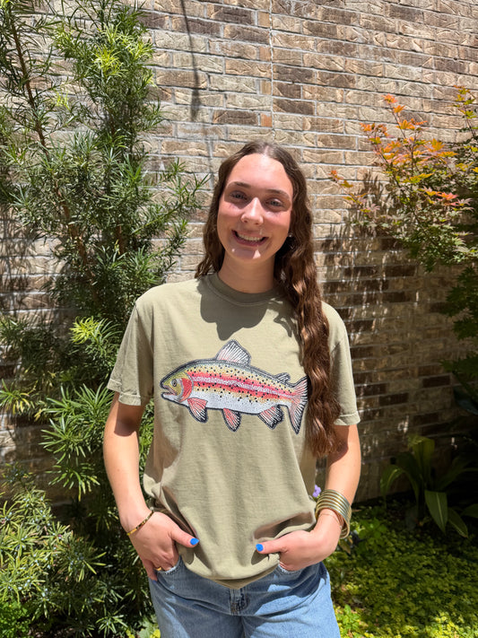 Faux Rhinestone Trout Tee