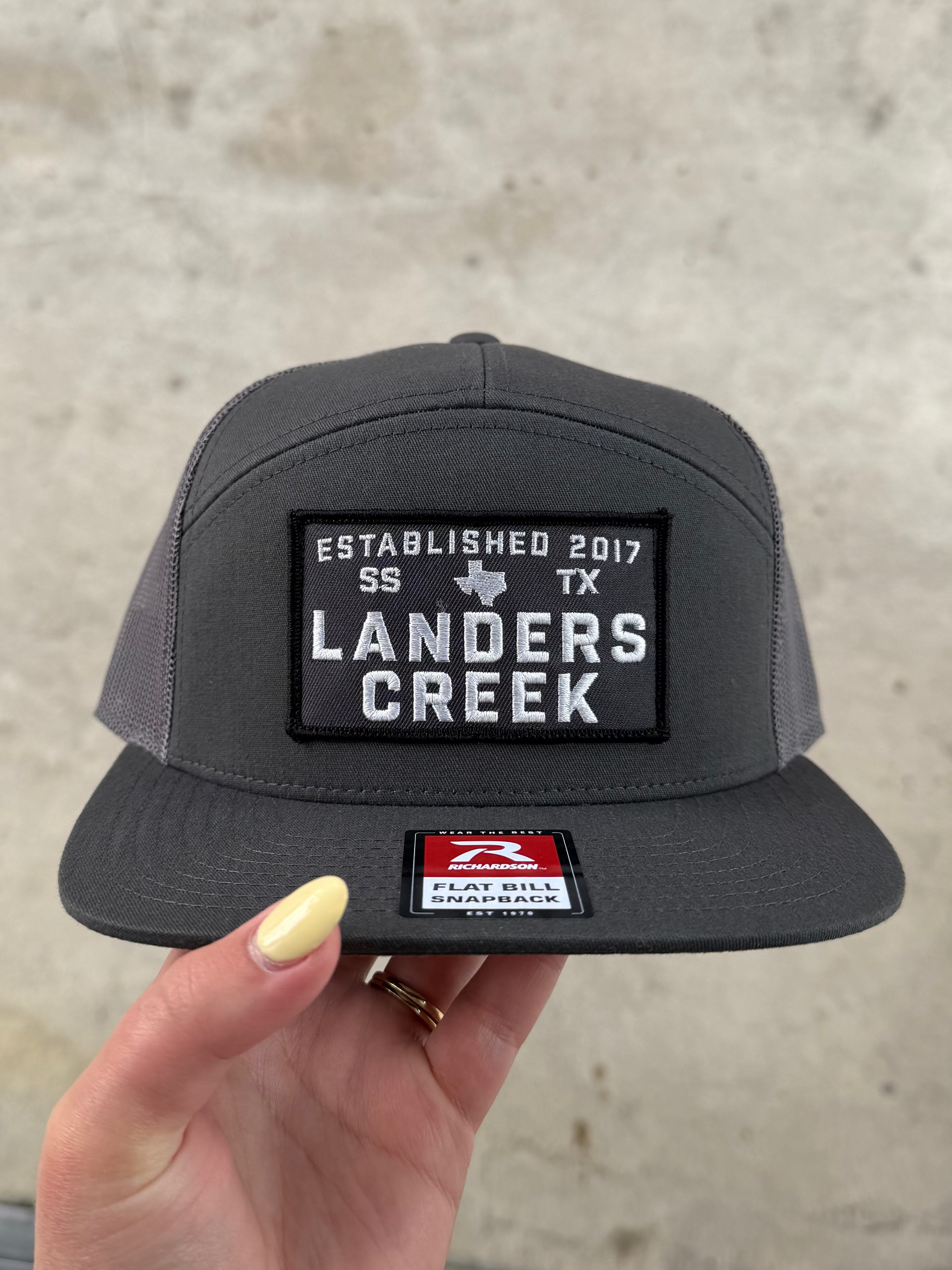 Grey/Black Patch Hat