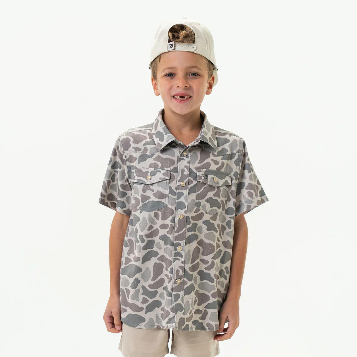 Youth Pearl Snap- Deer Camo
