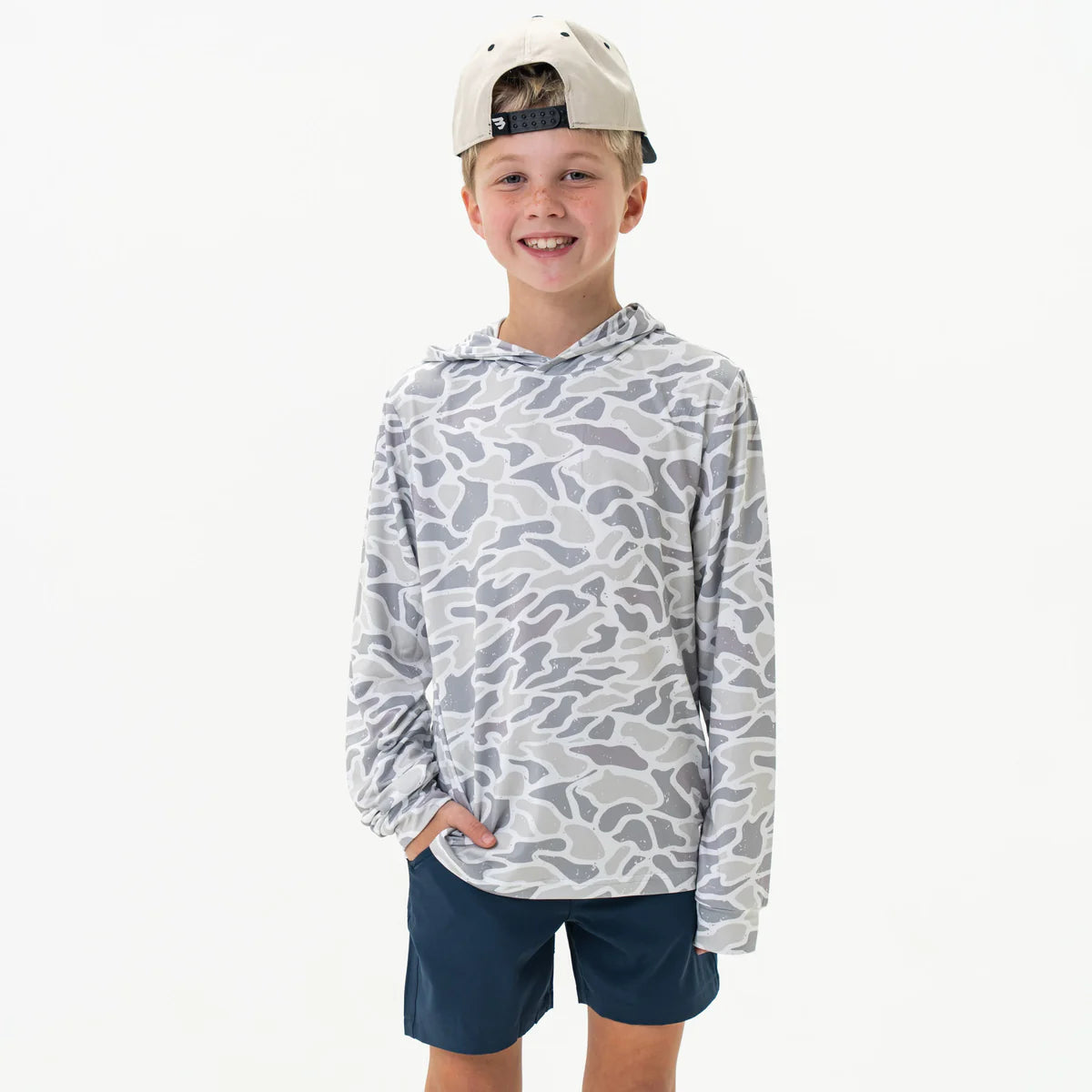 Youth White Camo Hoodie