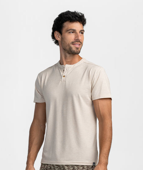 Oatmeal Henley Tee