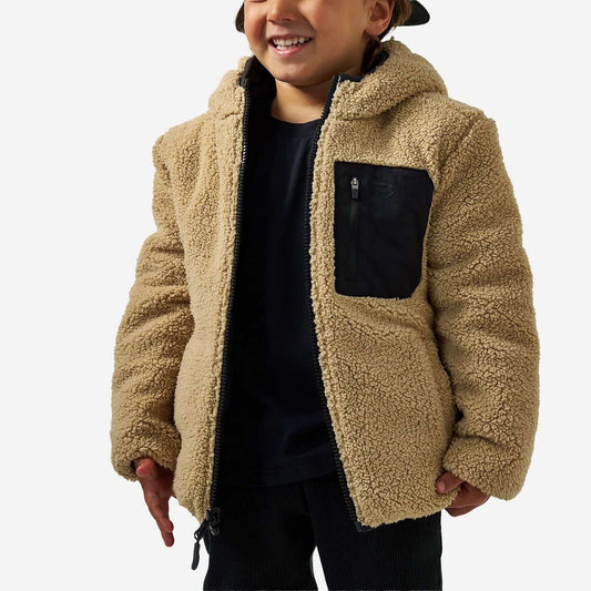 Reversible Hoodie Jacket- Tan
