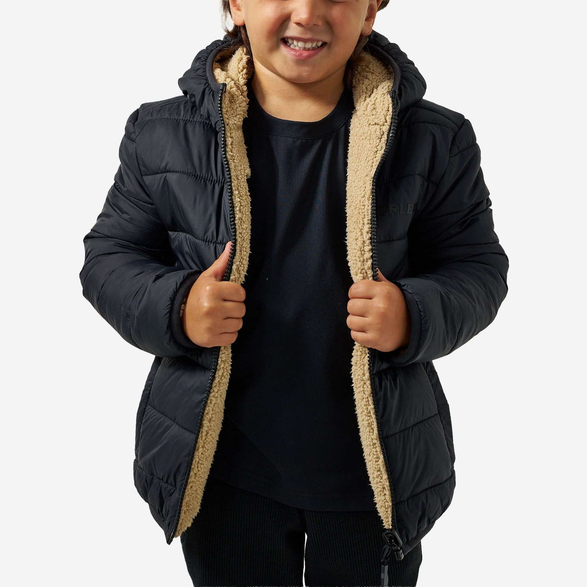 Reversible Hoodie Jacket- Tan